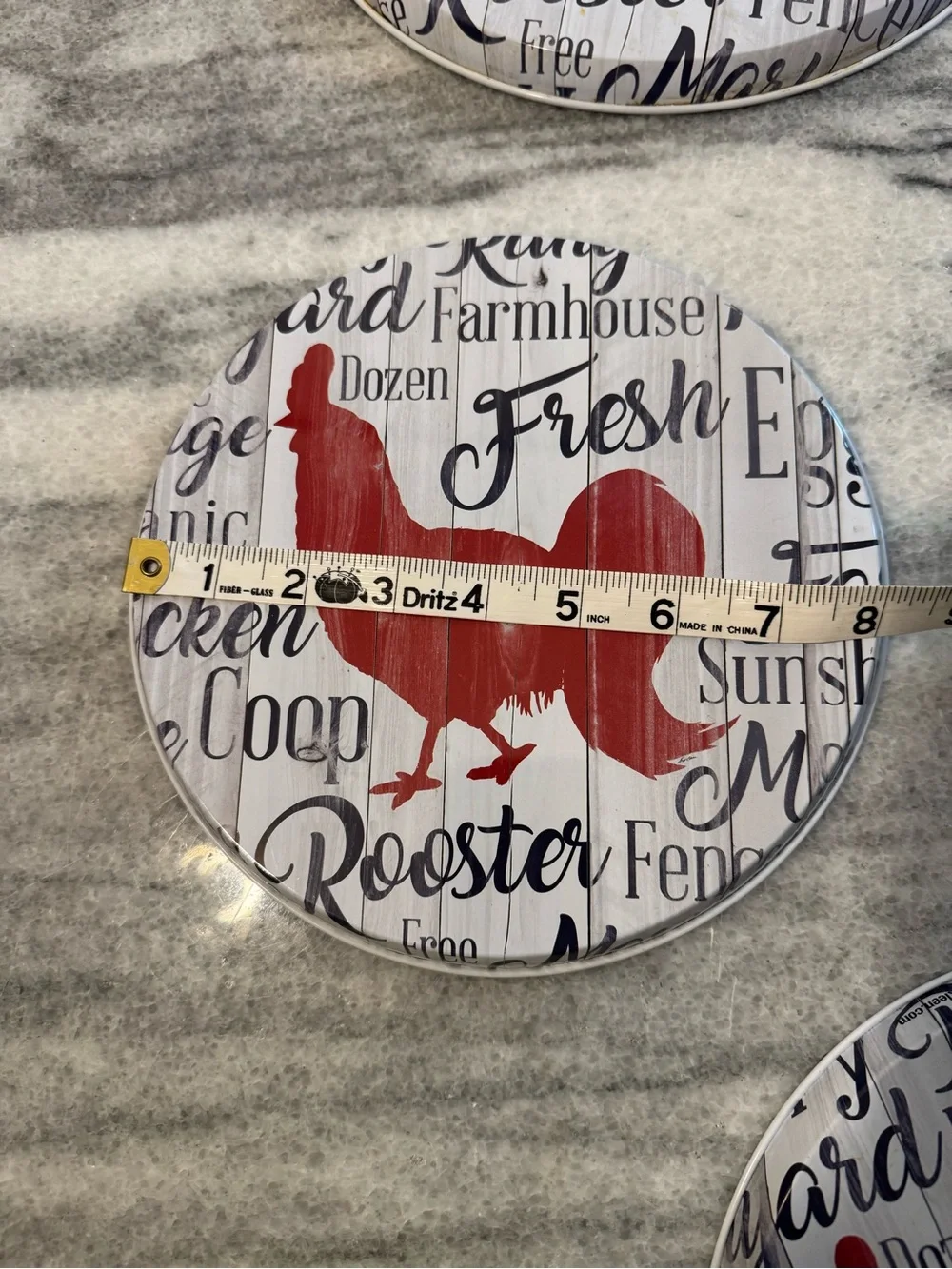 Farmhouse Rooster Wall Plaque - Red